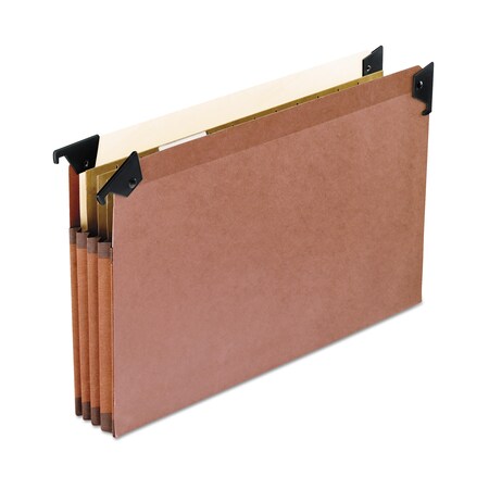 Pendaflex Premium Expanding Hanging File Pockets, 3 Dividers with 1/5-Cut Tabs, Legal Size, Brown, PK5, 5PK 45423